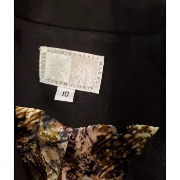 Vintage Alberto Makali Women's Blazer Black Size 10 Gold Buttons - Picture 2 of 8
